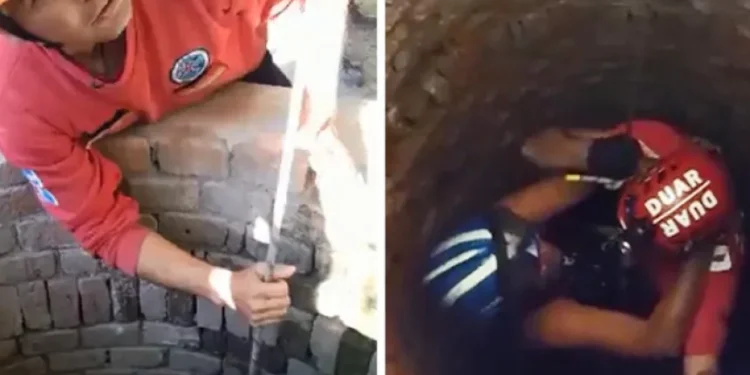 Rescatan a una mujer que cayó en un pozo de casi 12 metros mientras estaba en su hogar