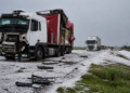 Furioso temporal con granizo en Santa Fe: heridos, severos daños y camiones varados en rutas provinciales
