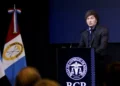 Javier Milei se presenta ante empresarios en la Bolsa de Comercio de Rosario