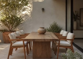 Las mesas de teca: la nueva tendencia que transformará los patios en verano 2027