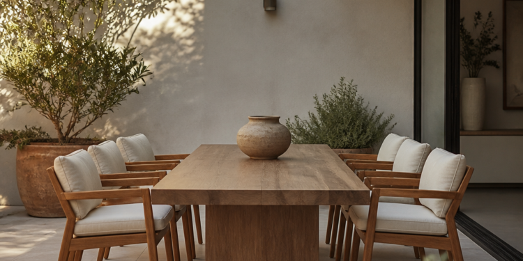 Las mesas de teca: la nueva tendencia que transformará los patios en verano 2027